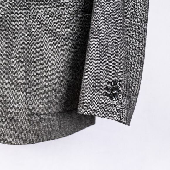 Old Navy Men's Classic Herringbone Blazer Gray SZ XL Polyester Wool Blend Career - Picture 3 of 10